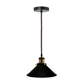 Pendant Light Vintage Flat Black Lamp Shades~3203