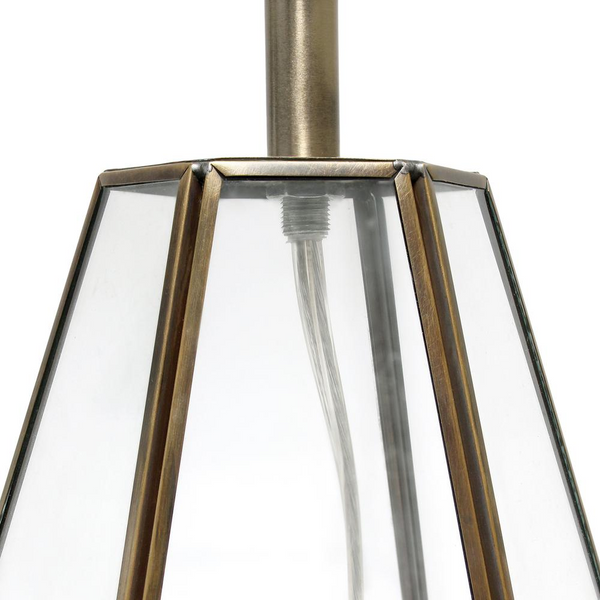 Transparent Triagonal Table Lamp, Brass