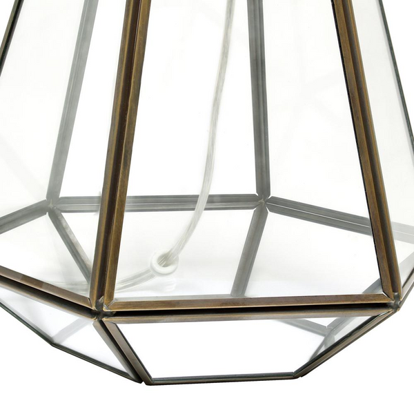 Transparent Triagonal Table Lamp, Brass