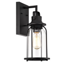 CHLOE Lighting CLARKE Transitional 1 Light Textured Black Outdoor Wall Sconce 15