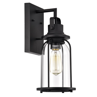 CHLOE Lighting CLARKE Transitional 1 Light Textured Black Outdoor Wall Sconce 15