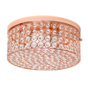 Elegant Designs 12 Inch Elipse Crystal 2 Light Round Ceiling  Flush Mount, Rose Gold