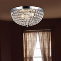 Elegant Designs 2 Light Elipse Crystal Flush Mount Ceiling Light 2 Pack, Chrome