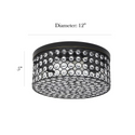 Elegant Designs 12 Inch Elipse Crystal 2 Light Round Ceiling  Flush Mount, Restoration Bronze