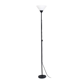 Simple Designs 1 Light Stick Torchiere Floor Lamp, Black