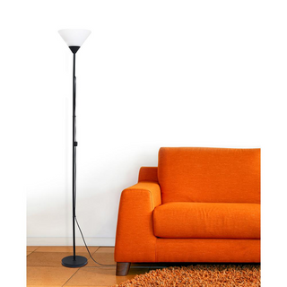 Simple Designs 1 Light Stick Torchiere Floor Lamp, Black