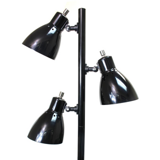 Simple Designs Metal 3-Light Tree Floor Lamp, Black Finish