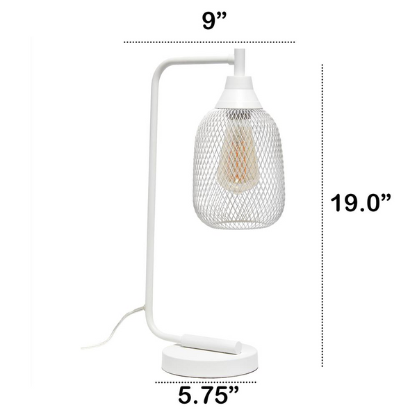 Industrial Mesh Desk Lamp, White