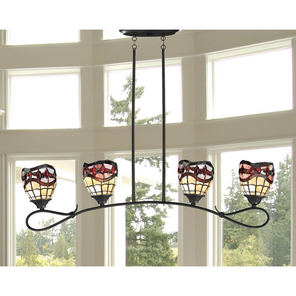 Fall River 4-Light Tiffany Island Fixture