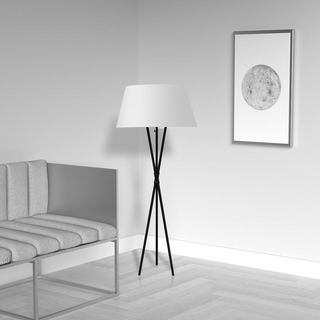 1LT Floor Lamp, MB, WH Shade