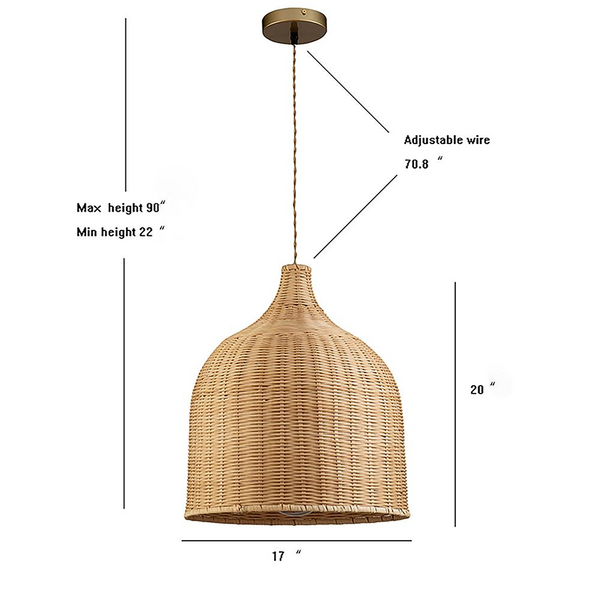 Reely Wicker Rattan Single-Light Pendant