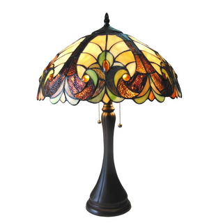 AMOR Tiffany-style 2 Light Victorian Table Lamp 16