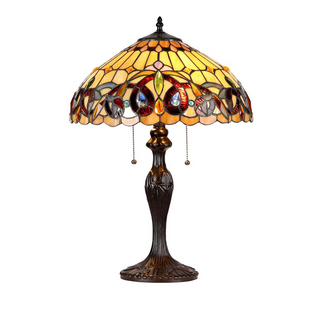 SERENITY Tiffany-style 2 Light Victorian Table Lamp 16