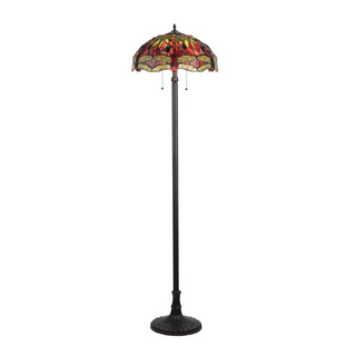 EMPRESS Tiffany-style 2 Light Dragonfly Floor Lamp 18