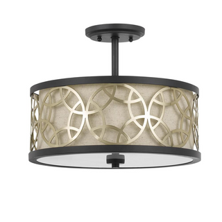 60W X 2 Carmel 2 Light Metal Semi-Flush / Pendant Chandelier