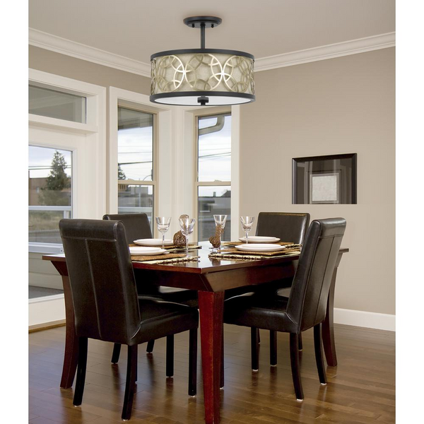 60W X 2 Carmel 2 Light Metal Semi-Flush / Pendant Chandelier