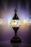 Turkish Mosaic Lamp Multicolor Separated Flowers Decorative Handmade Table Lamp - Unique Custom Moroccan Lamp Shades