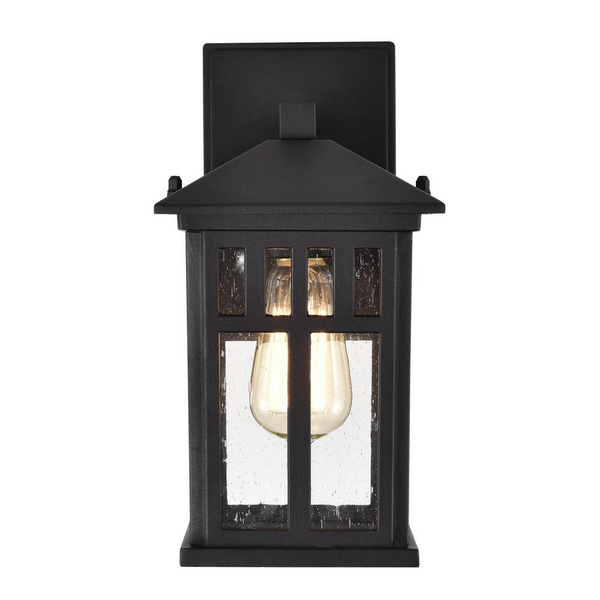 CHLOE Lighting JESSE Transitional 1 Light Textured Black Outdoor Wall Sconce 12