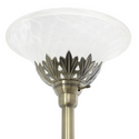 3 Light Floor Lamp with Scalloped Glass Shades, Antique Brass