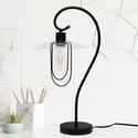 Modern Metal Scroll Table Lamp, Black