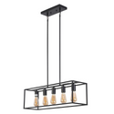 CHLOE Lighting IRONCLAD Industrial 5 Light Matt Black Island Pendant 33