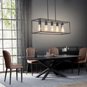 CHLOE Lighting IRONCLAD Industrial 5 Light Matt Black Island Pendant 33