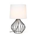 Geometrically Wired Table Lamp, White on Black