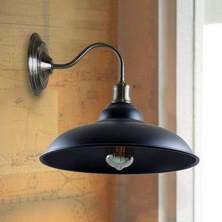 Black colour Modern Industrial Indoor Wall Light Fitting Painted Metal Lounge Lamp~1665