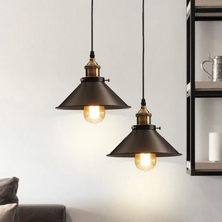 Pendant Light Vintage Flat Black Lamp Shades~3203