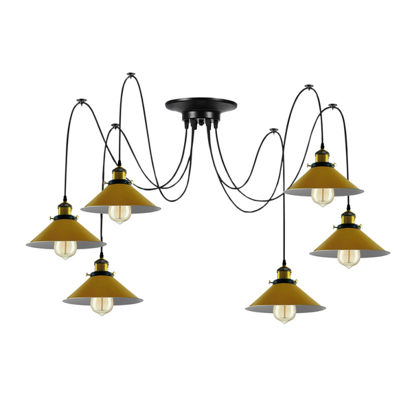 Modern large spider Braided Pendant lamp 1heads Clusters of Hanging Yellow Cone Shades Ceiling Lamp Lighting~3432