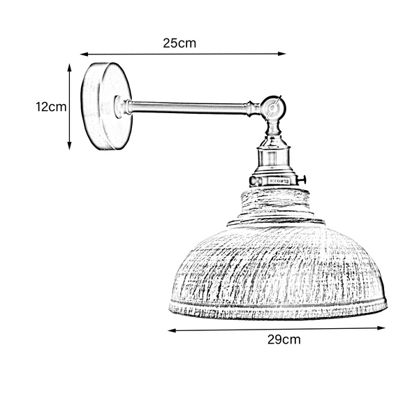 Metal Curvy Brushed Industrial Wall Mounted Wall Lamp Light~3459