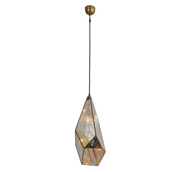 Bali Boho Glass Teardrop Hanging Pendant Light