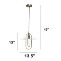 Lalia Home 1 Light Elongated Metal Pendant Light, Antique Brass