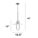 Lalia Home 1 Light Elongated Metal Pendant Light, Chrome