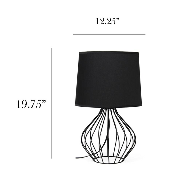 Geometrically Wired Table Lamp, Black