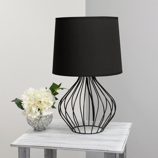 Geometrically Wired Table Lamp, Black