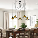 Modern large spider Braided Pendant lamp 5heads Clusters of Hanging Yellow Cone Shades Ceiling Lamp Lighting~3435