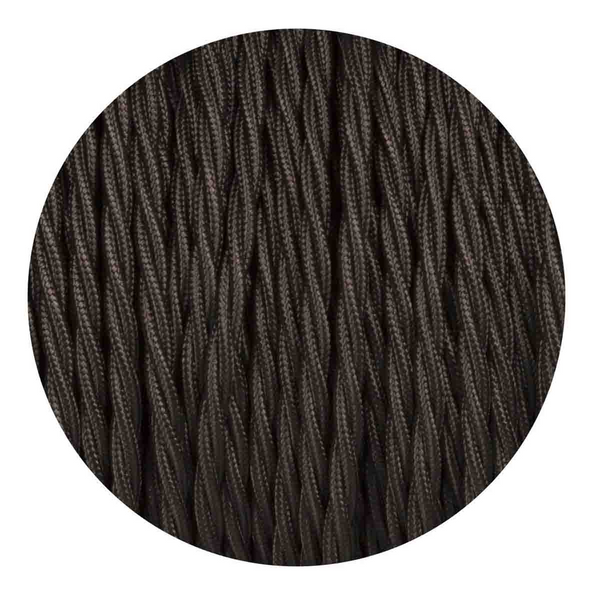 18 Gauge 3 Conductor Twisted Cloth Covered Wire Braided Light Cord Black~1359