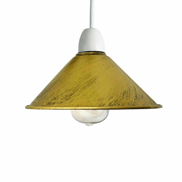 Brushed Brass Vintage Cone Metal Ceiling Lamp Shades