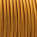 16Ft 18 Gauge 2 Conductor Round Cloth Covered Wire Braided Light Cord Gold~1343