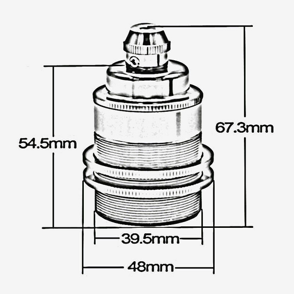 Threaded Holder Copper E26 Base Screw Thread Bulb Socket Lamp Holder Pack 3