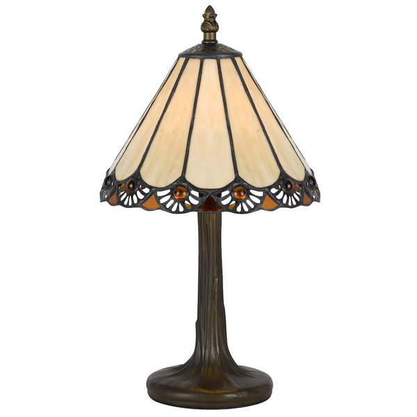 Cal Lighting Zinc Cast Tiffany-Style Lamp in Antique Brass