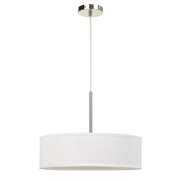 LED 18W Dimmable Pendant With Diffuser And Hardback Fabric Shade, FX3731OW