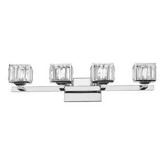 TRILLUMINATE Contemporary 4 Light Chrome Finish Crystal Globe Bath Vanity Wall Fixture 29