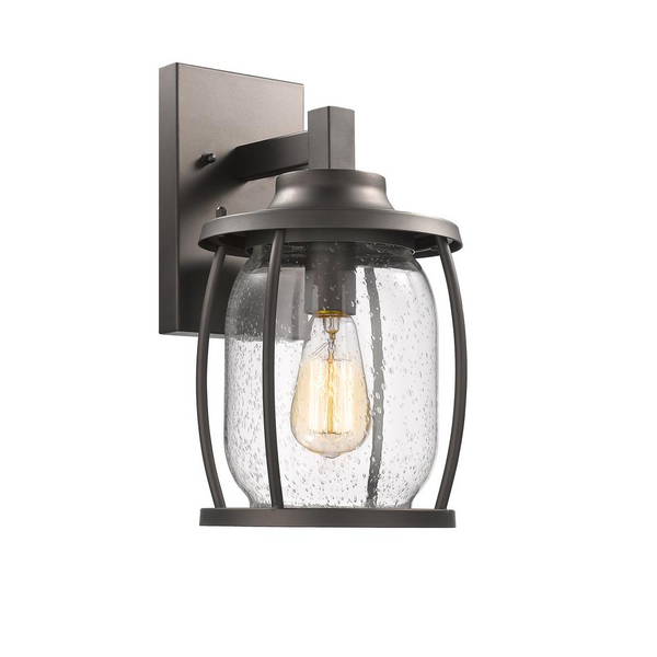 JACKSON Transitional 1 Light Rubbed Bronze Outdoor Wall Sconce 14