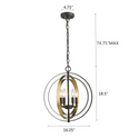 DARBY Industrial 4 Light Rubbed Bronze & Gold Ceiling Pendant 16