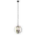 DARBY Industrial 4 Light Rubbed Bronze & Gold Ceiling Pendant 16