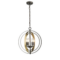 DARBY Industrial 4 Light Rubbed Bronze & Gold Ceiling Pendant 16