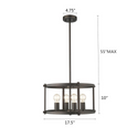 IRONCLAD Farmhouse 4 Light  Rubbed Bronze Convertible Ceiling Pendant 17.5