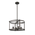 IRONCLAD Farmhouse 4 Light  Rubbed Bronze Convertible Ceiling Pendant 17.5